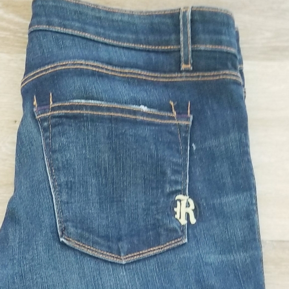 Rich & Skinny Storm Dark Blue Boot Cut Flare Denim Jeans Long Stretch USA made - Picture 12 of 14